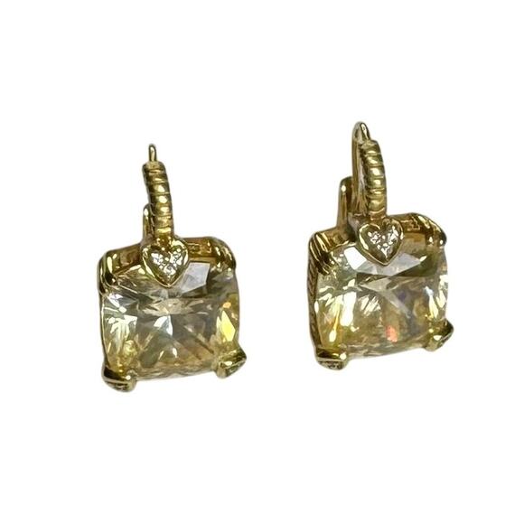 JUDITH RIPKA 18K Yellow Gold Lola Yellow Crystal & Diamond Earrings - Picture 16 of 16